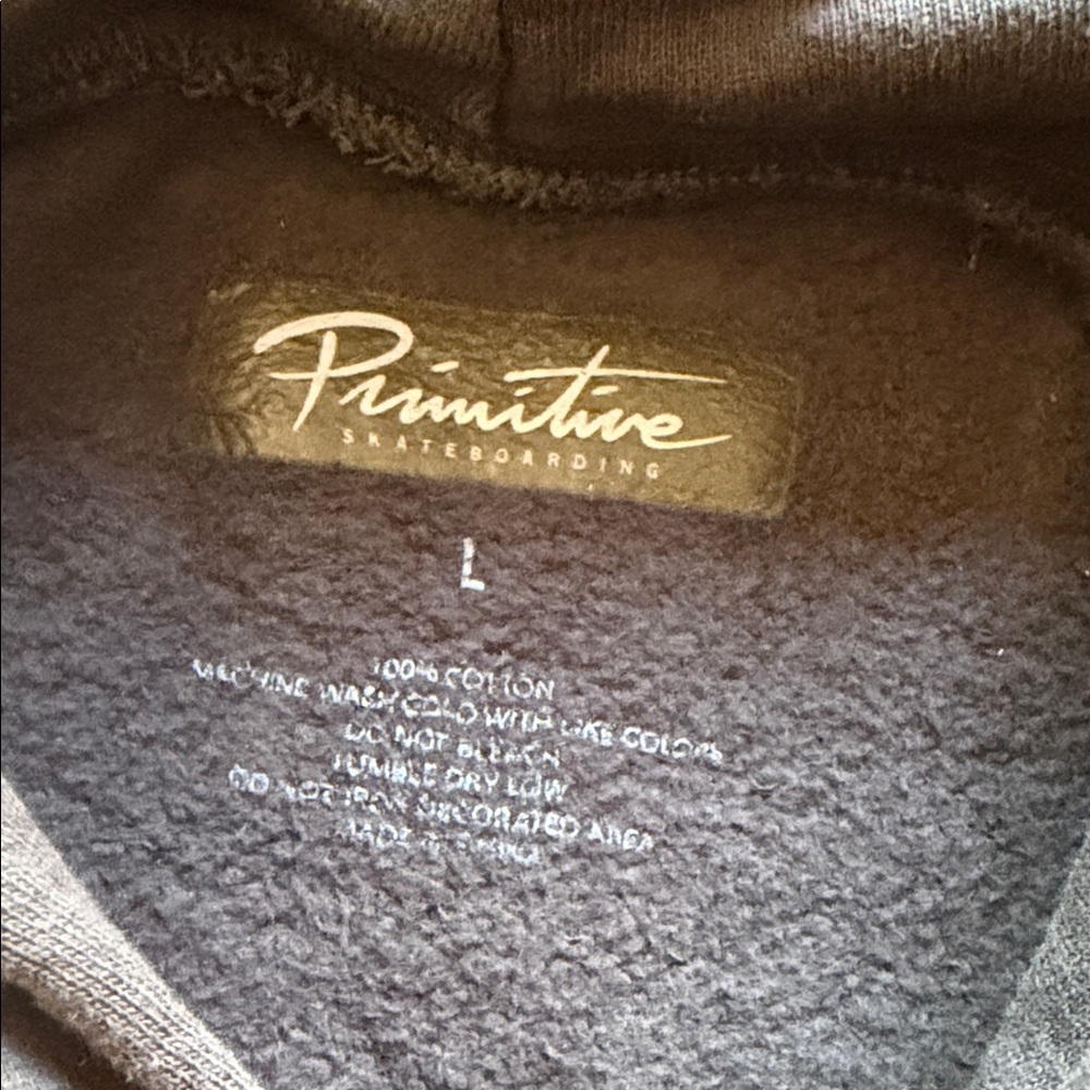 Primitive Men's Dark Gray Pullover Hoodie with Small Chest Logo - Picture 5 of 6